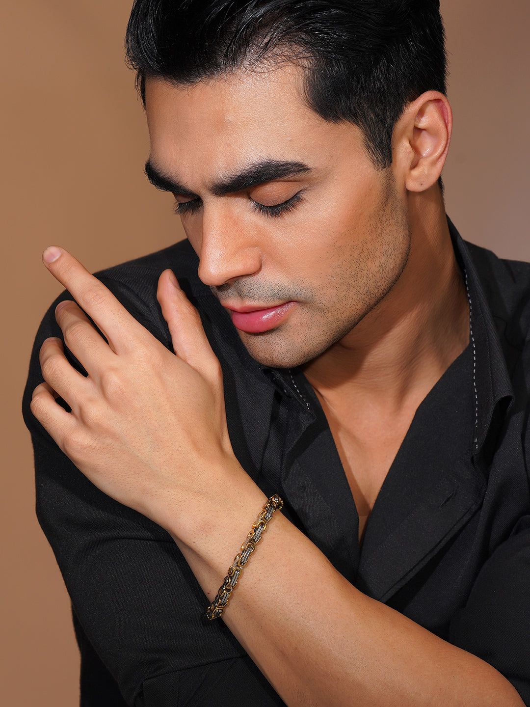 Aanura Dual-Tone Stainless Steel Bracelet For Men