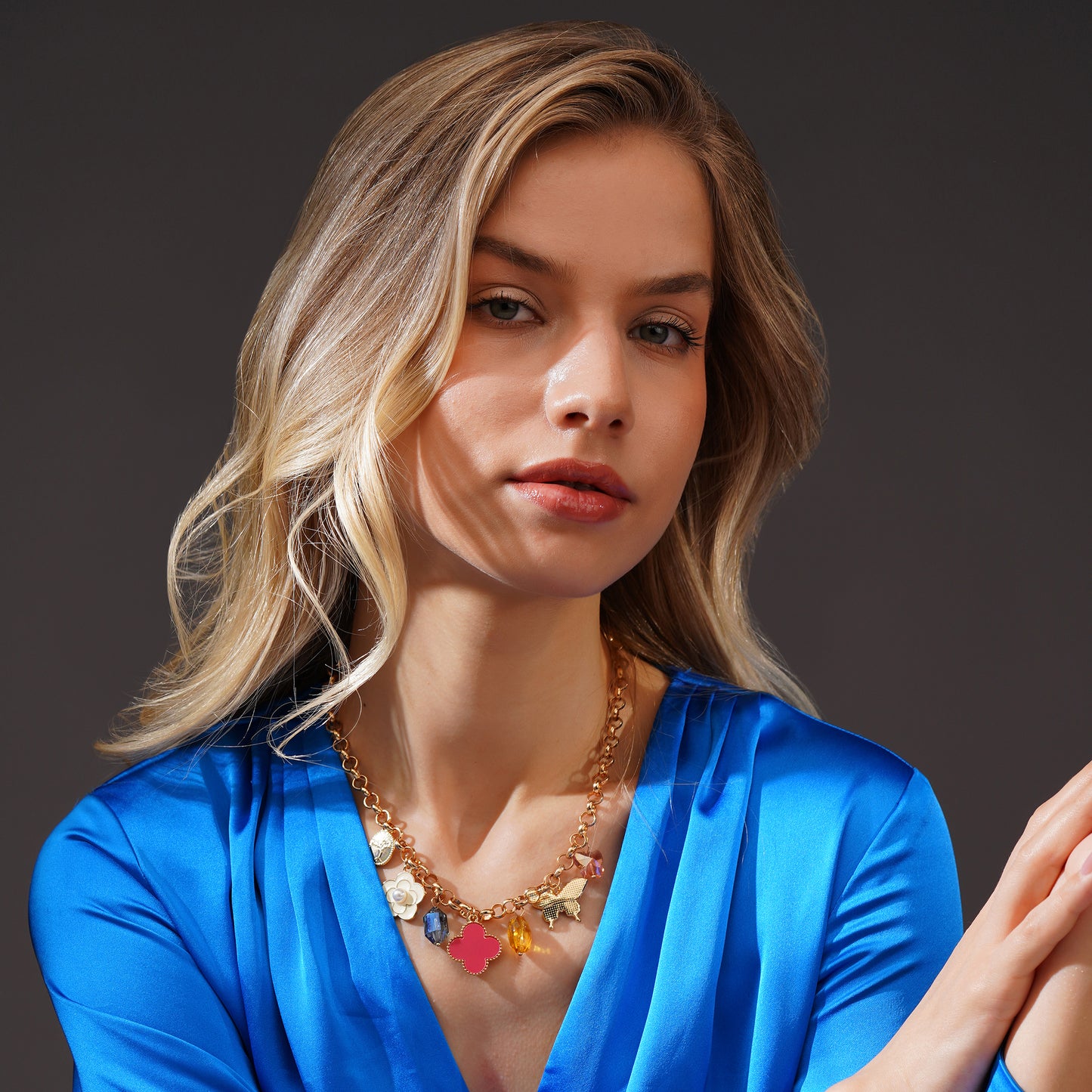 Aanura Charm Layered Statement Necklace