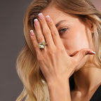 18K Gold Plated Heart Crystal Anti-Tarnish Waterproof Ring