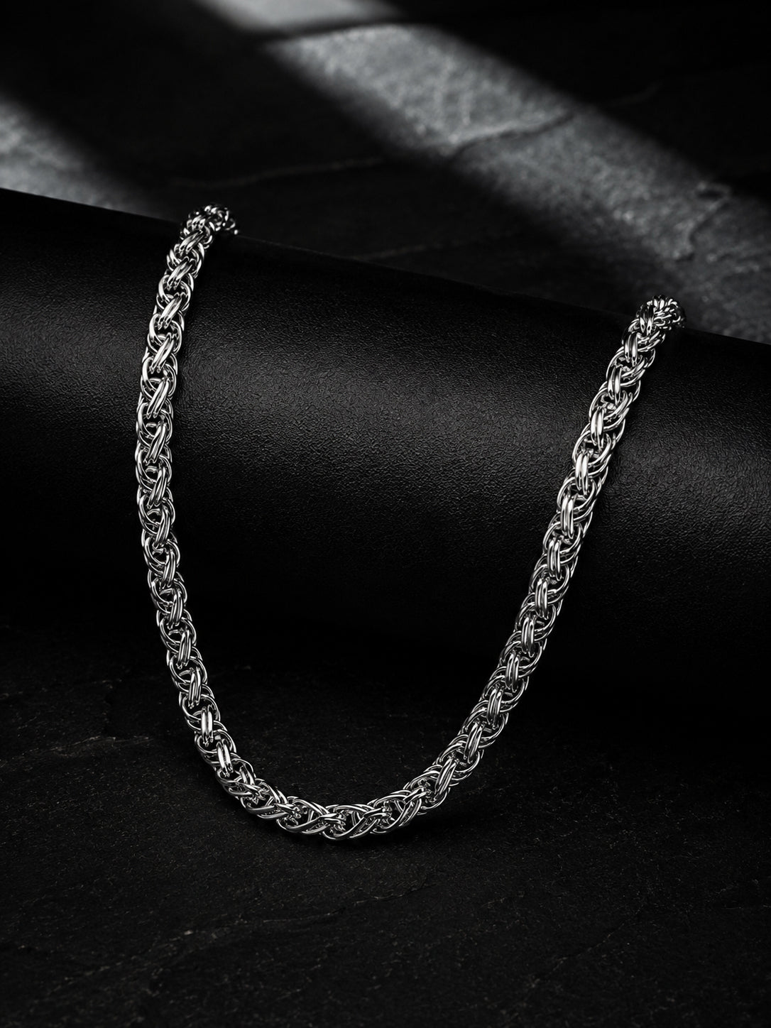 Aanura Silver Rope Chain for Men