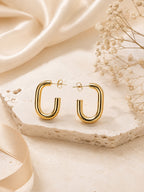 Aanura Gold Plated U-Shaped Hoop Earrings