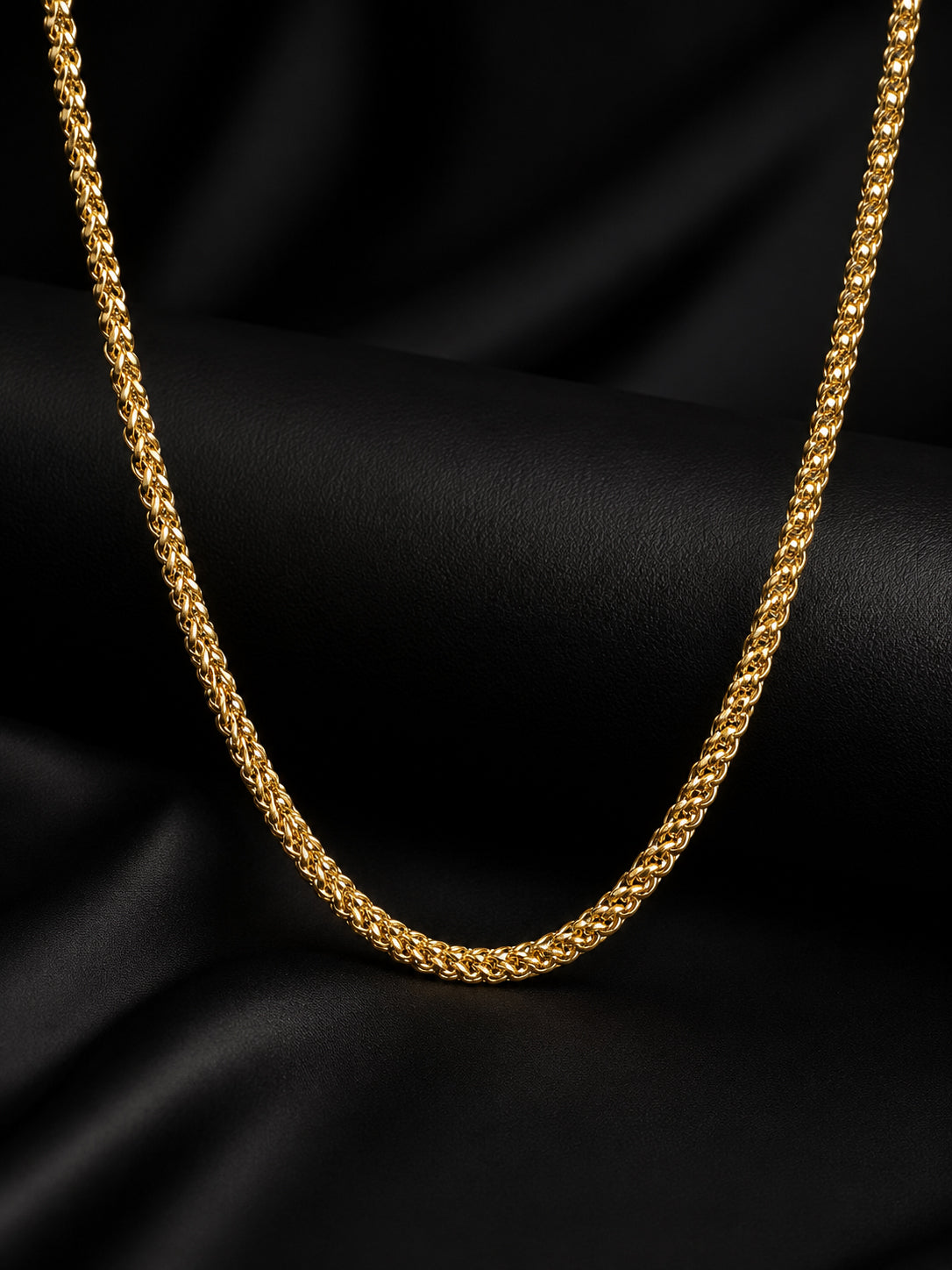 18K Gold-Plated Cuban Anti-Tarnish Waterproof Stainless Steel Chain for Men