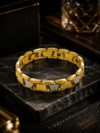 18K Gold-Plated Imperial Cuban Waterproof Stainless Steel Bracelet for Men