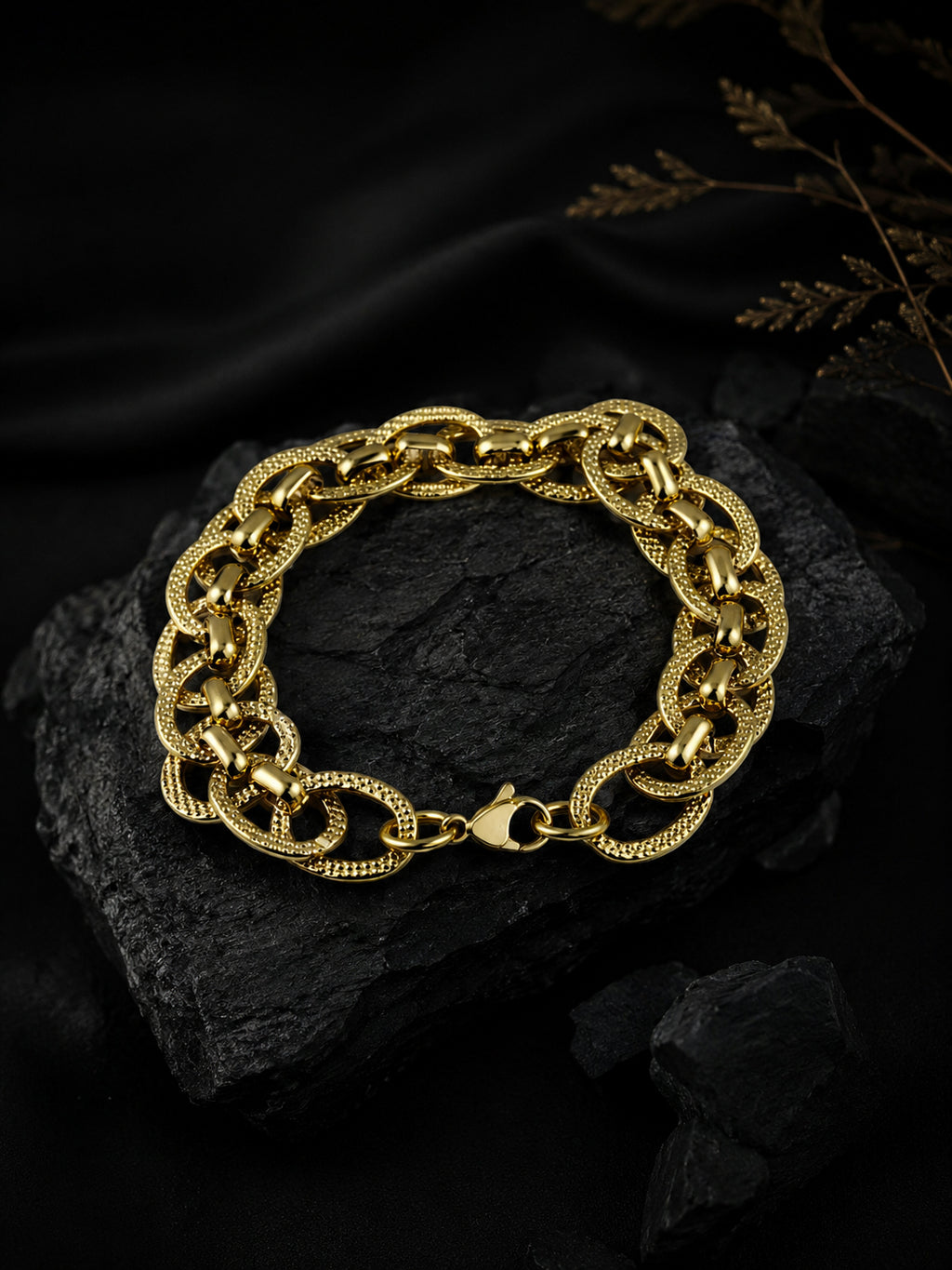 18k Gold Plated Anti Tarnish Waterproof Oval Bracelet
