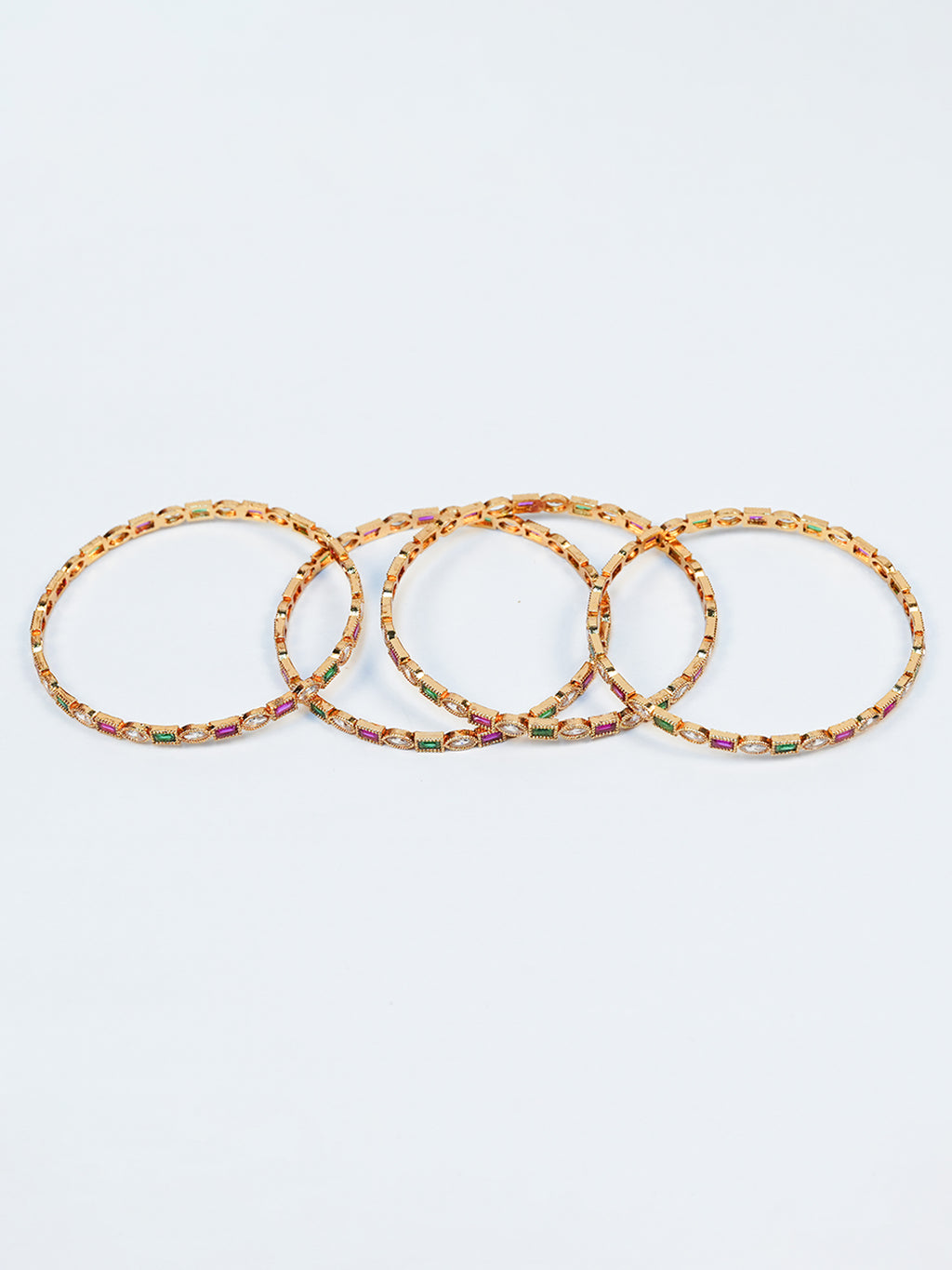 Aanura Gold Plated Multistone Slim Bangle