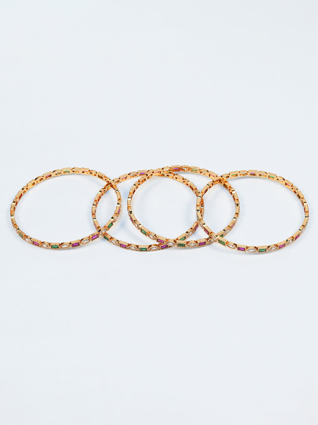 Aanura Gold Plated Multistone Slim Bangle