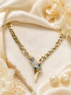 Aanura Gold Cuban Link Chain Necklace