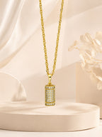 18K Gold Plated Crystal Cylinder Pendant Necklace