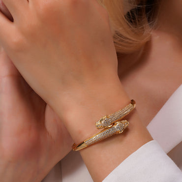 Aanura Regal Twin Panther Statement Bracelet