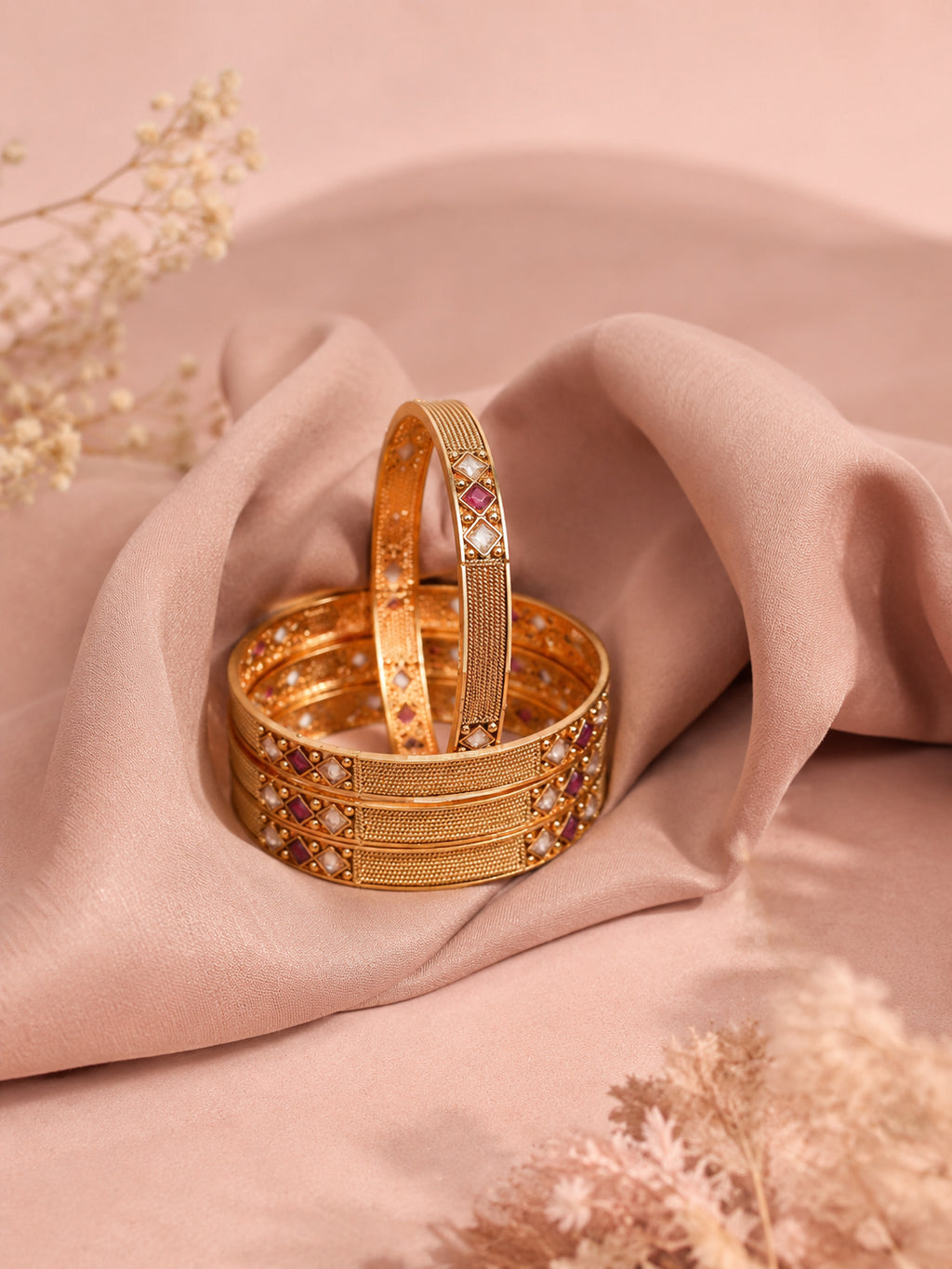 Aanura Gold Plated Minimal Heritage Bangle