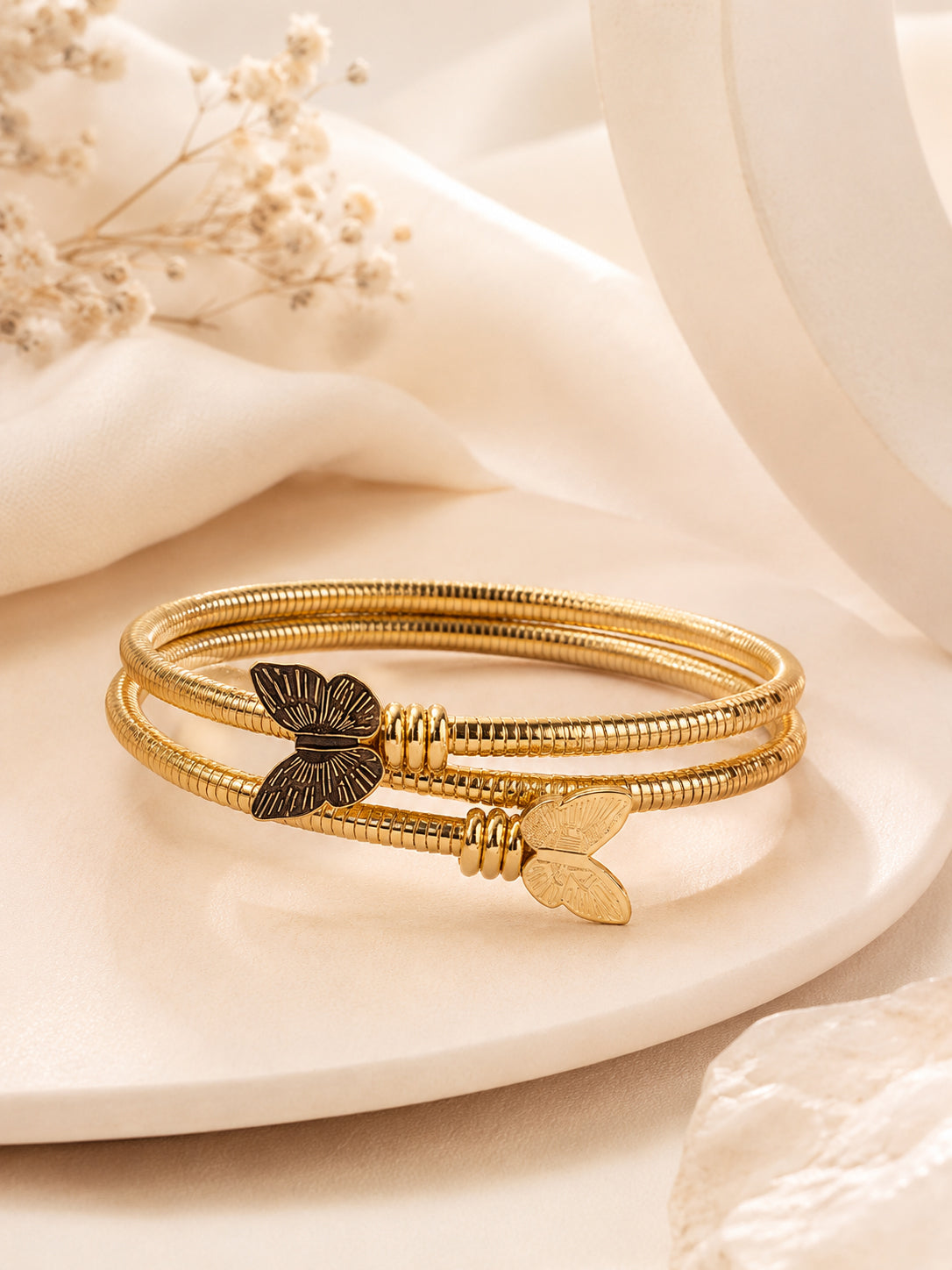 Aanura Butterfly Gold Coil Bracelet