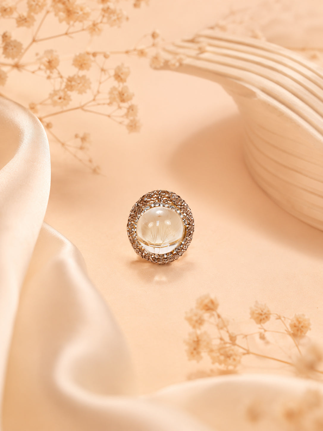 18K Gold Plated Dome Anti-Tarnish Waterproof Ring