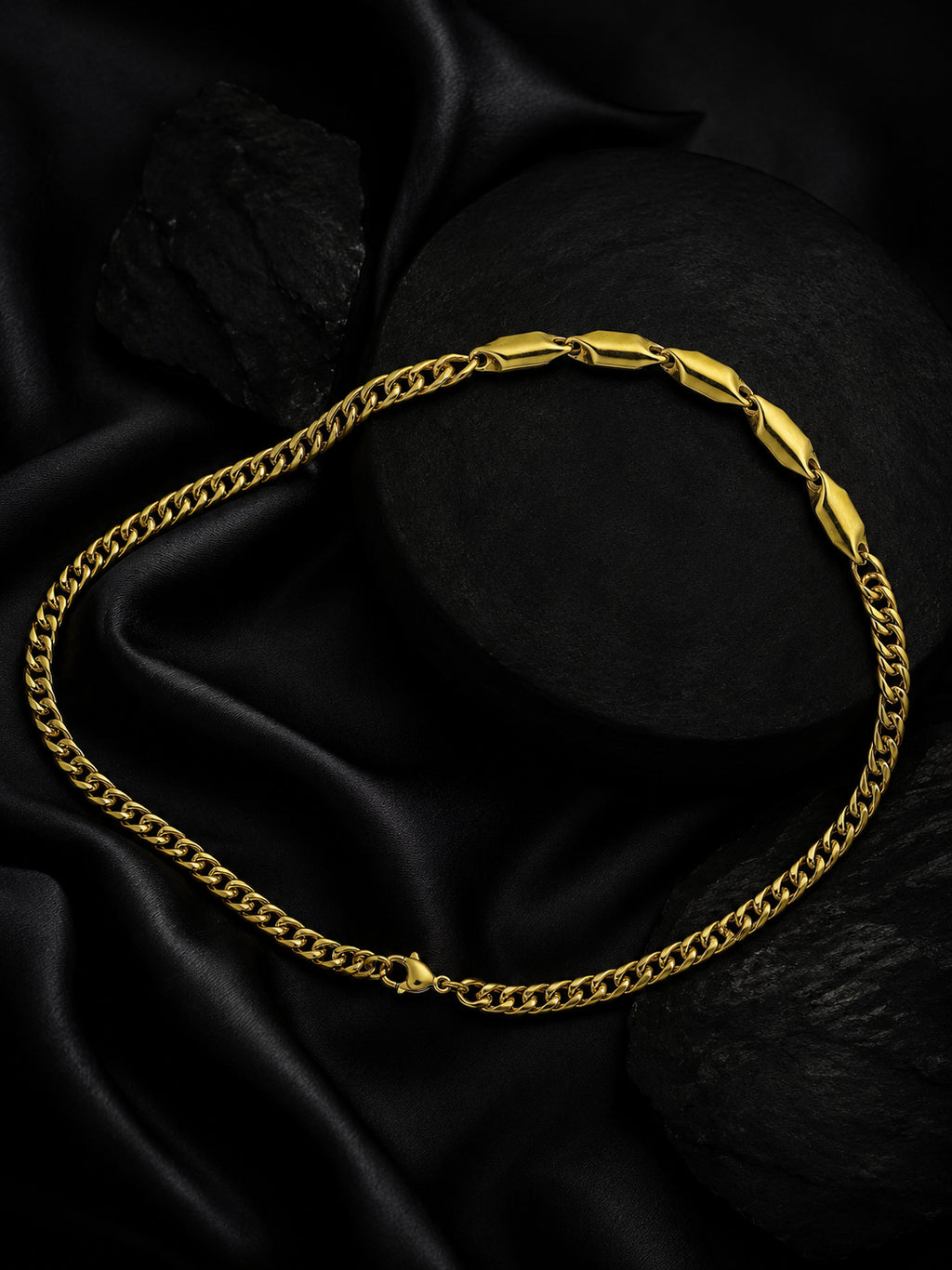 18K Gold Plated Anti Tarnish Waterproof Curb Chain