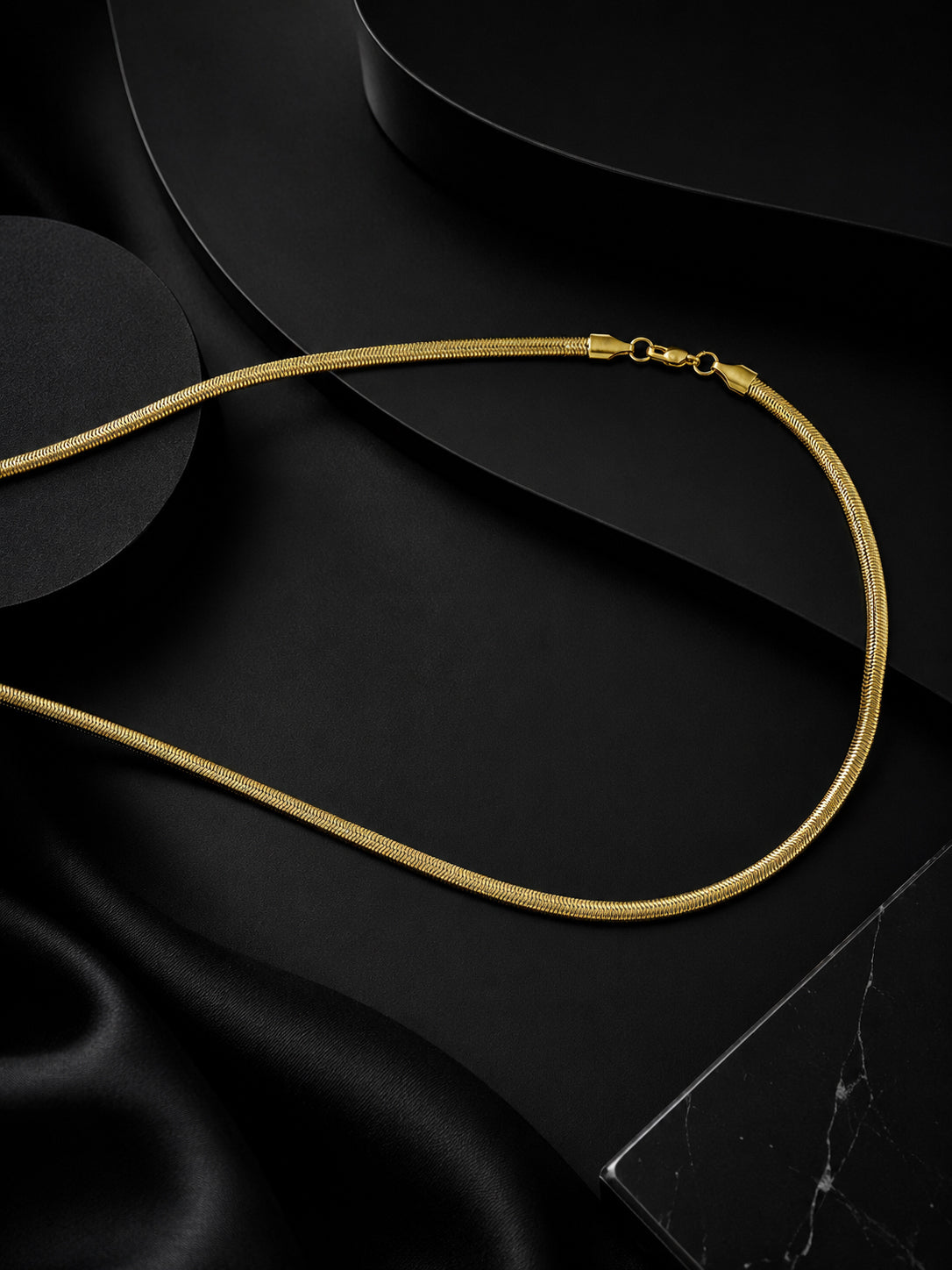 18K Gold Plated Anti Tarnish Waterproof Snake Chain