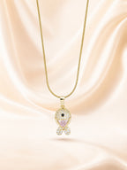 18K Gold Plated Pink Crystal Fish Pendant Necklace for Women