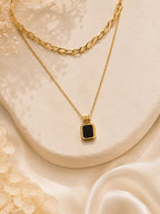 Aanura Noir Duo Layered Chain Necklace