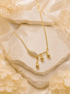 Aanura Petal Drop Minimal Pendant Necklace