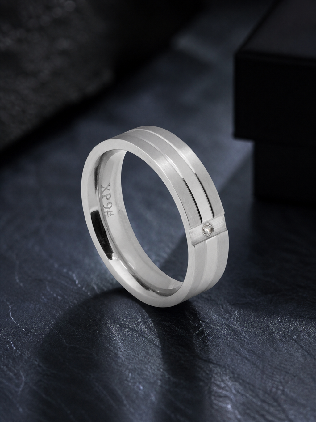 Aanura Silver-Tone Stainless Steel Ring For Men's