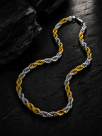 18K Gold & Silver Rhodium-Plated Waterproof Stainless Steel Rope Chain