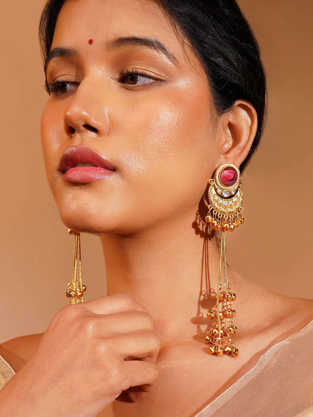 Aanura Gold Plated Chandrika Drop Earrings