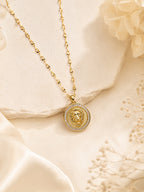 Aanura Coin Medallion Adjustable Necklace