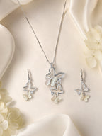Aanura Dual Butterfly Charm Necklace & Earrings