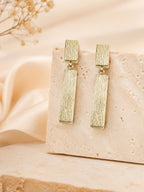 Aanura Geometric Gold Bar Earrings
