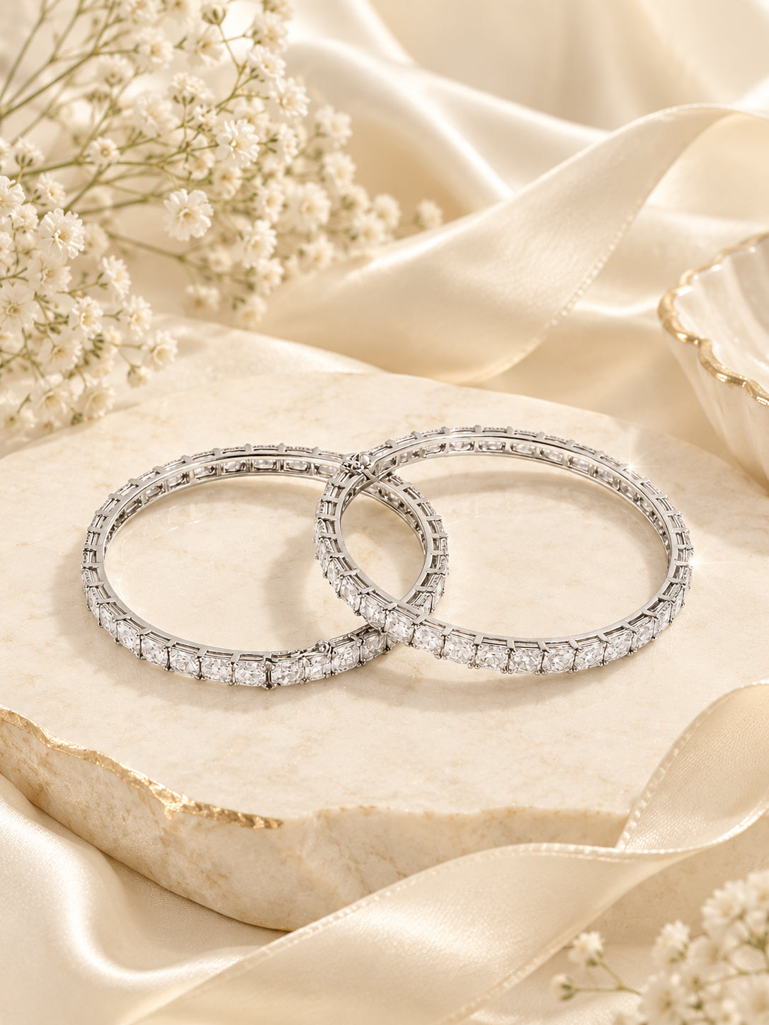 Aanura Diamond Line Silver Bracelet