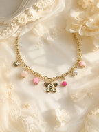 Aanura Gold Charm Necklace with Butterfly & Beads