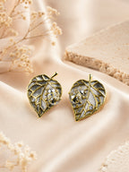 Aanura Leaf Ladybug Earrings