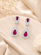 Aanura Ruby Teardrop Double Dangle Earrings