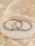 Aanura Diamond Halo Silver Bracelet