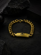 18K Gold Plated Anti Tarnish Waterproof ID Plate Band
