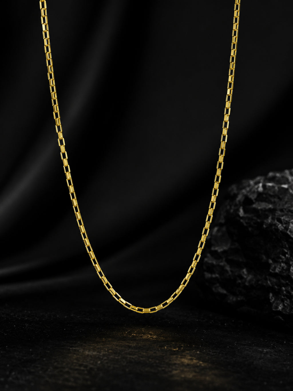 18K Gold Plated Waterproof Anti Tarnish Box Chain
