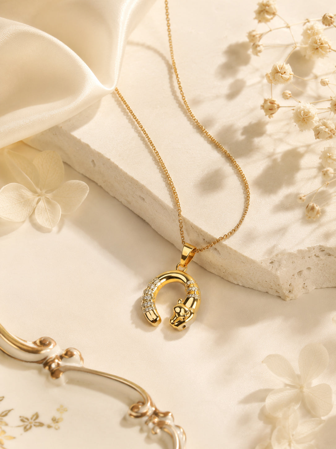 Aanura Crescent Embrace Pendant Necklace