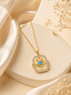 Blue Eye Star 18K Gold Plated Charm Necklace