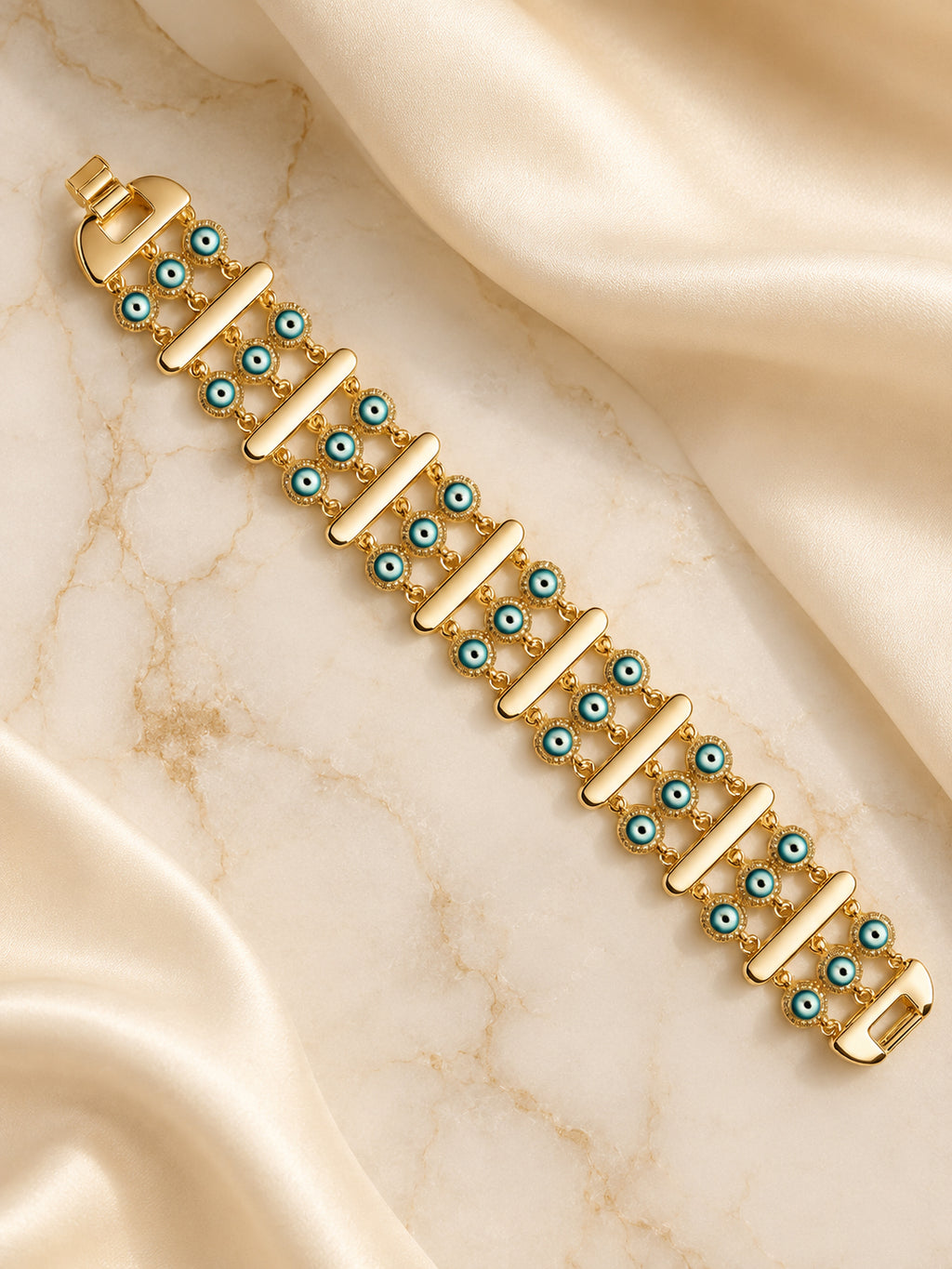 Aanura Double-Layer Evil Eye Gold Bracelet