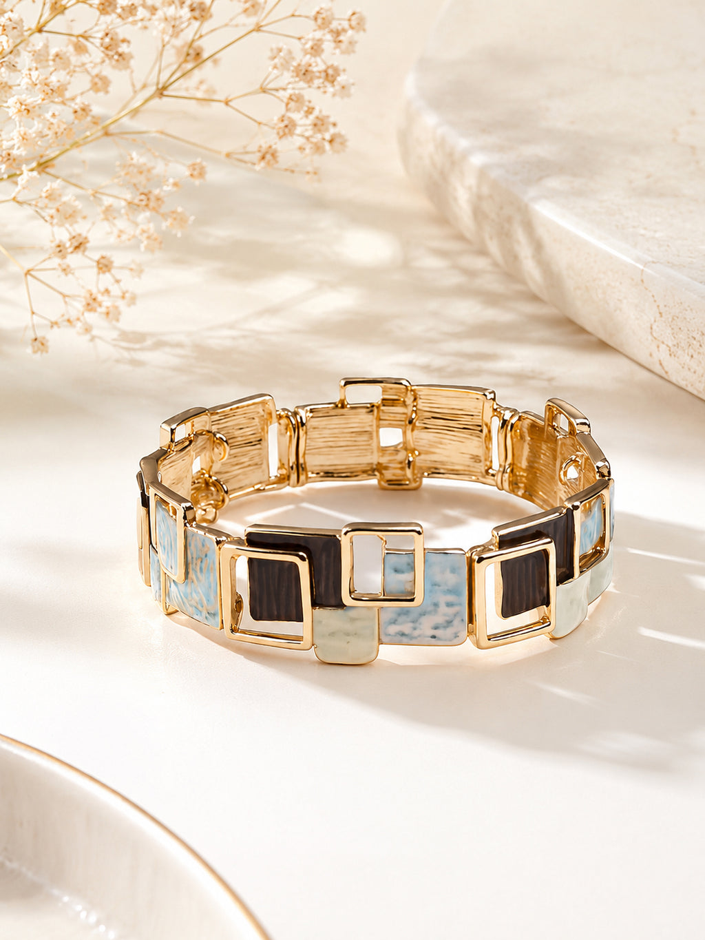 Aanura Modern Geometric Enamel Bracelet