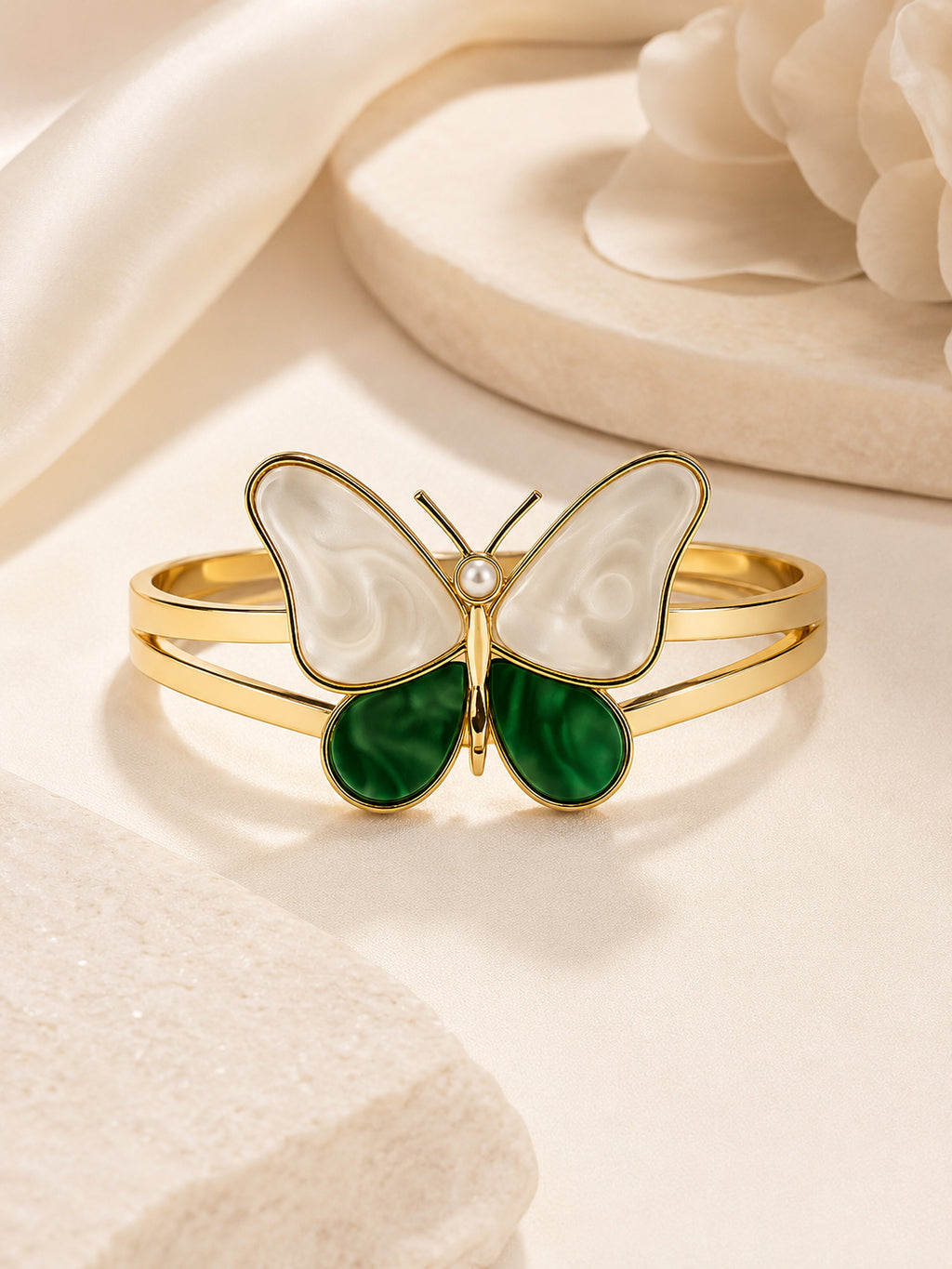 Aanura Butterfly Pearl Enamel Bracelet