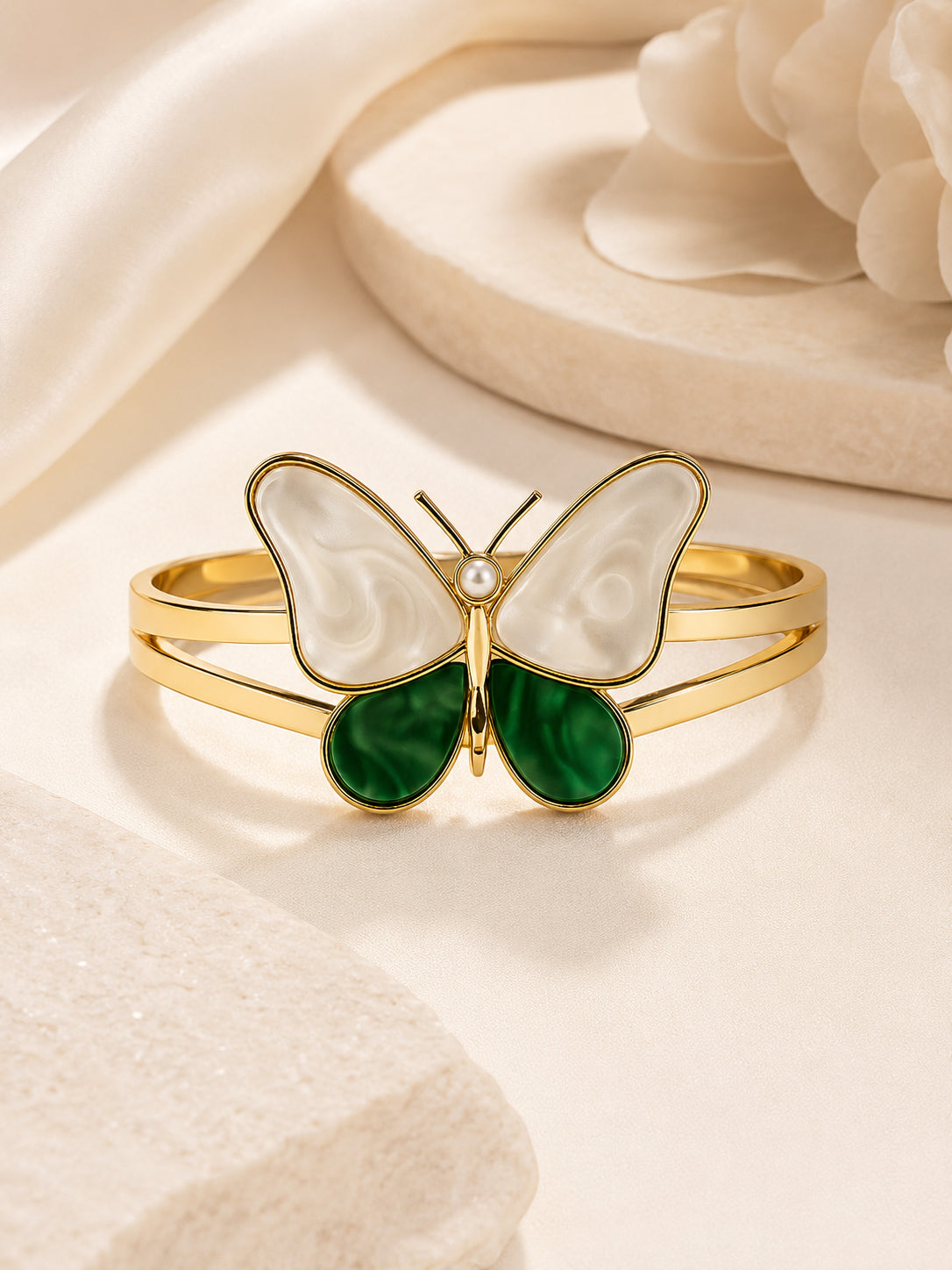 Aanura Butterfly Pearl Enamel Bracelet