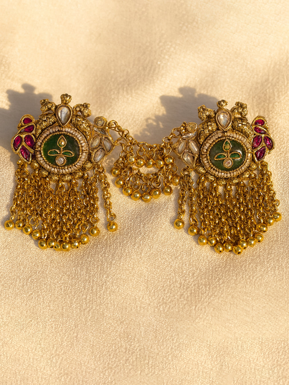 Aanura Gold-Plated Jhumka Ring