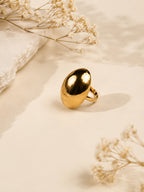 18K Gold Plated Bold Oval Anti-Tarnish Waterproof Ring