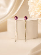 Aanura Gold Plated Drop Earrings with Crystal