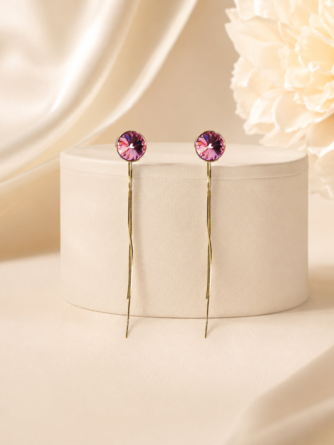 Aanura Gold Plated Drop Earrings with Crystal