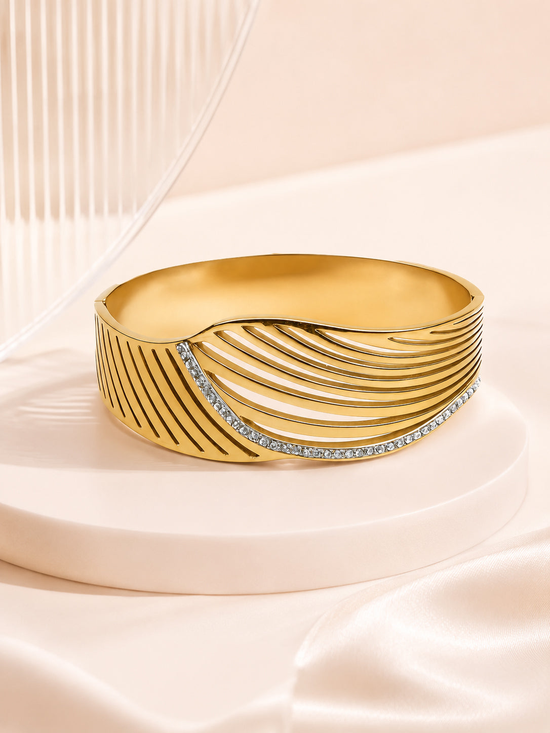Aanura Golden Wave Cut-Out Bracelet