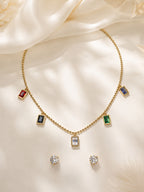 Aanura Multicolor Rectangle Charm Necklace