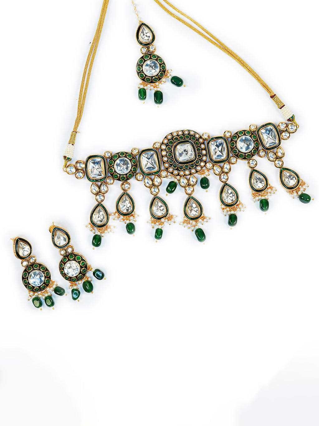 Aanura Gold Plated Traditional Necklace & Earring Set