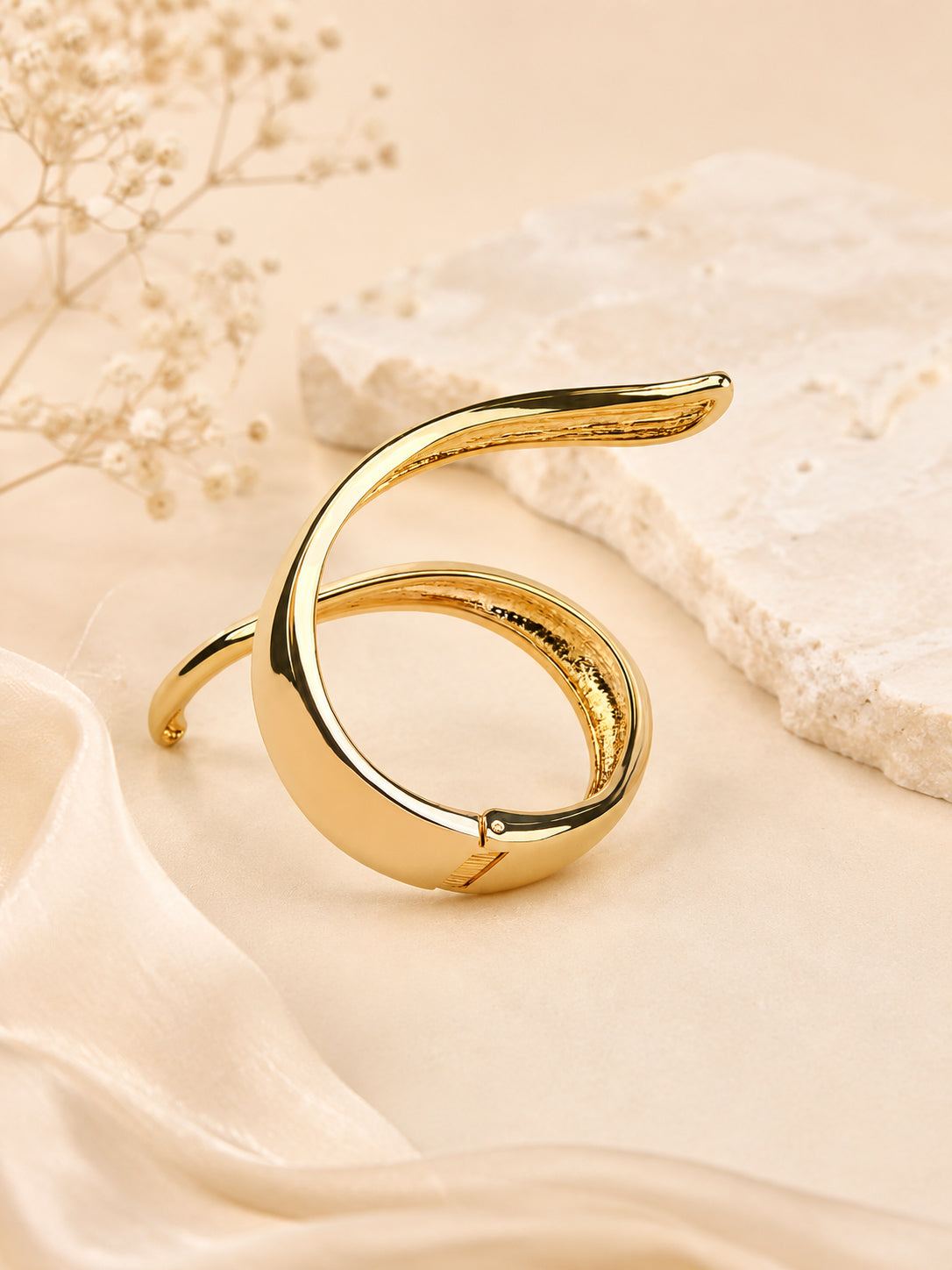 Aanura Gold Spiral Statement Bracelet