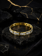18K Gold Plated Flat Chain & Dual-Tone Bracelet Combo for Men