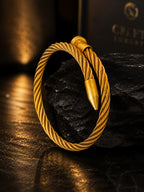 18K Gold-Plated Twisted Cuff Waterproof Hypoallergenic Steel Bracelet